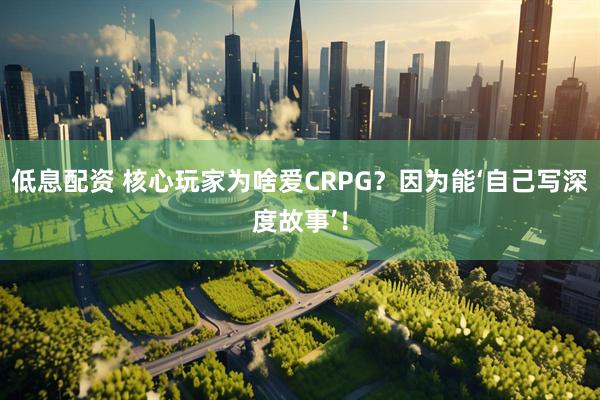 低息配资 核心玩家为啥爱CRPG？因为能‘自己写深度故事’！